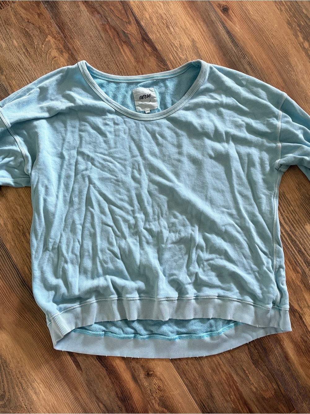 aerie Light Blue Cropped Sweatshirt